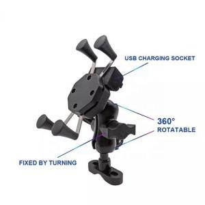 Quality GPS 2.4A Aluminum ABS X Claw Motorcycle Phone Mount 0.6KG Weight wholesale