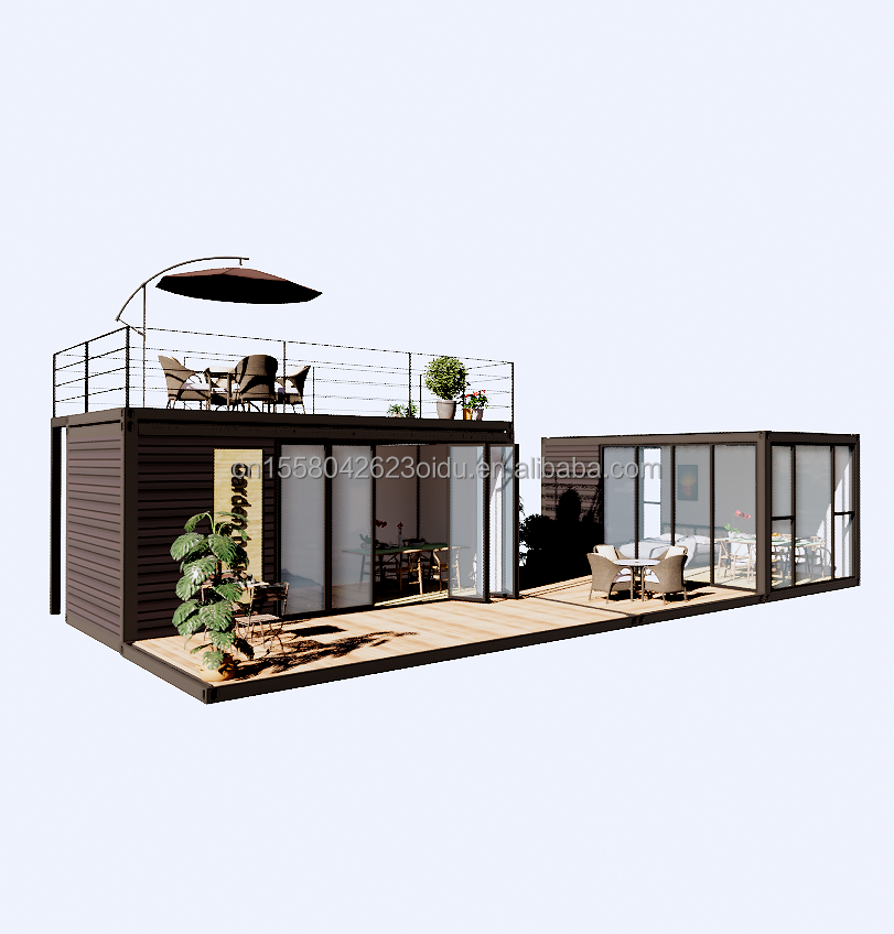 Modern Design Style Light Steel Frame Foldable Villa Container House with Aluminum Alloy Windows