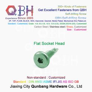 Quality QBH Color Zinc Plated Hex Socket Groove Big Flat Head Self-Drilling Screw wholesale