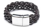 Leather Bracelet, Stainless Steel Clasp, 8 Inches