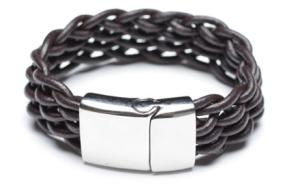 Quality Leather Bracelet, Stainless Steel Clasp, 8 Inches wholesale