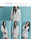 fashion high collar chiffon shirt with cotton shoulder-straps