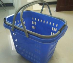 Quality Retail Shopping Basket With Wheels / Folding Plastic Storage Wheeled Shopping Baskets wholesale