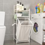 White Anti Corrosion H105cm Steel Laundry Basket