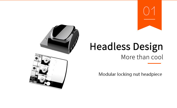 Unique Design Patented Grand Headless Electric Guitar Double Hummbucker Built-in Guitar Effect Ebony Fingerboard and bag
