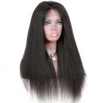Glueless 5X5 Lace Frontal Light Yaki Lace Wig,Kinky Straight Full Lace Wig Human