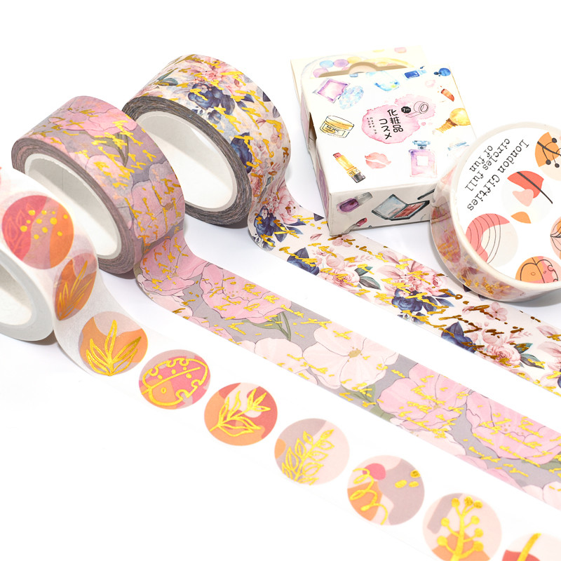 Custom 15mm*10m Decorative Packing Tape Printed Foil Washi Tape