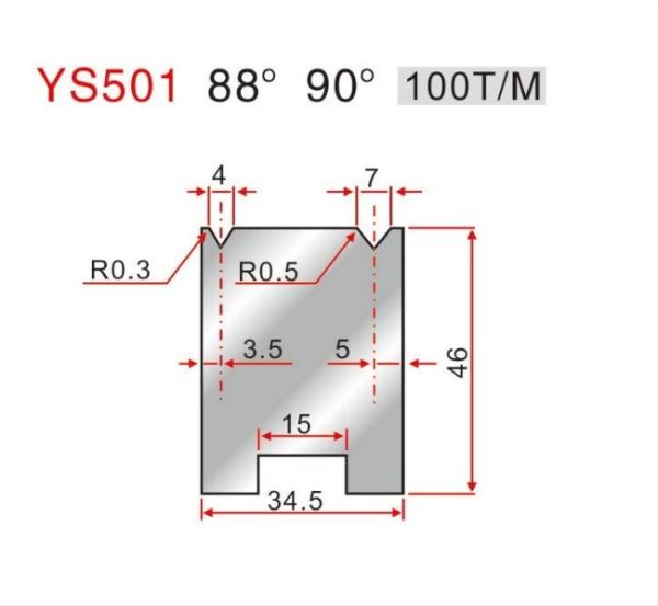 YS501 CNC Press Brake 2V Die For Hydraulic Bending Machine Sheet Press Brake