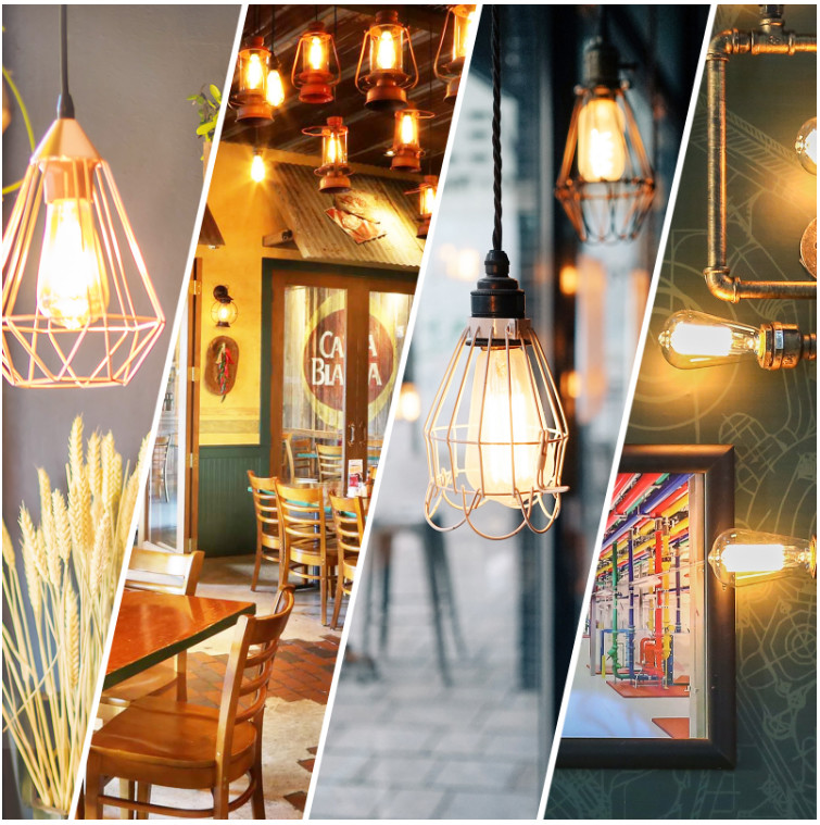 8W ST64 E27 Dimmable Edison Bulb Decorative Filament Light Bulbs 1050lm