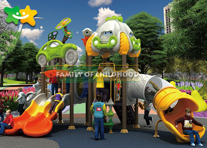 Entertaiment Park Outdoor Play Equipment Plastic Embankment Slide Small Combination Customized