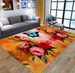 3D Printed Flower Butterfly Living Room, Bedroom Living Room Floor Carpets