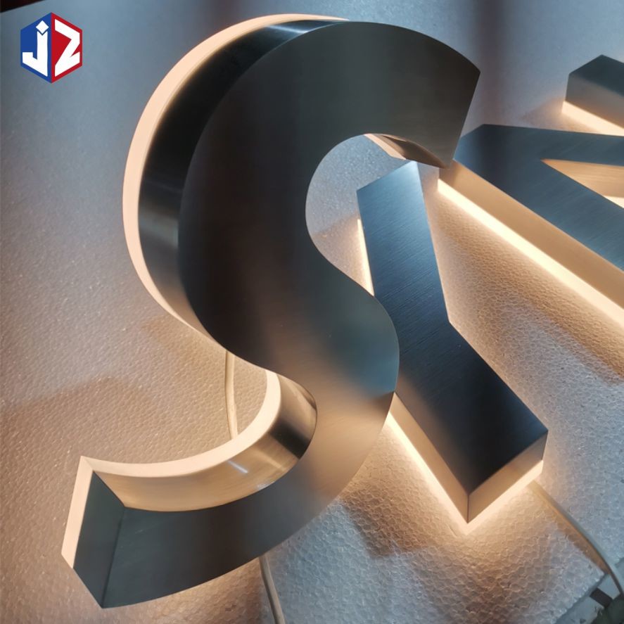 Metal Stainless Steel LED Backlit Signage Luminous High Brightness