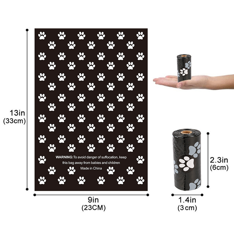 2 Rolls for Delivery 15 pcs Degradable Imported Raw Materials PET Dog Cat POP Garbage Bag