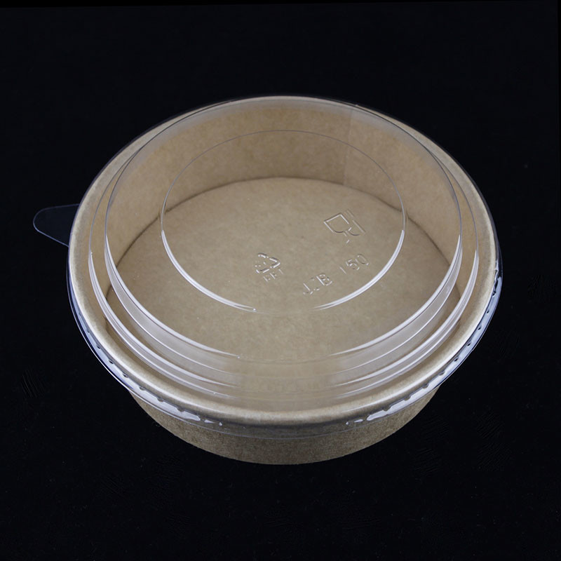 Kraft Paper Salad Bowls With Lids 500ml Custom Printing Food Packing Box