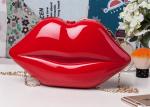 Trendy Stylish Adorable Makeup Acrylic Clutch Bag Lip Shaped As Cosmetic Bag