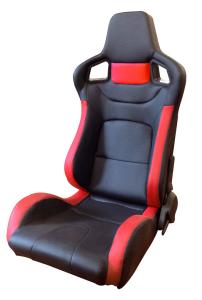 Quality PVC Adjustable Red And Black Racing Seats / Sports Car Seat with single slider wholesale