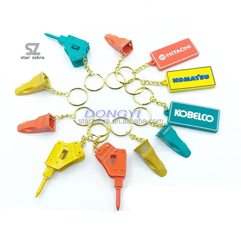 Creative Metal 3d Excavator Bucket Tooth Model Keychain Perfect for Construction Works