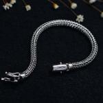 Retro Women Men 5mm Sterling Silver Wheat Chain Link Bracelet (B20180404081)