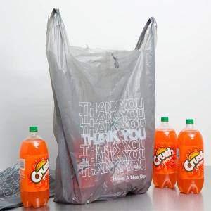 Quality Gray Colour Thank You Plastic Shopping Bags High Durability 18&quot; X 8&quot; X 32&quot; wholesale