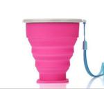 Outdoor Travel Silicone Foldable Cup / Silicone Collapsible Cup With Lid Folding