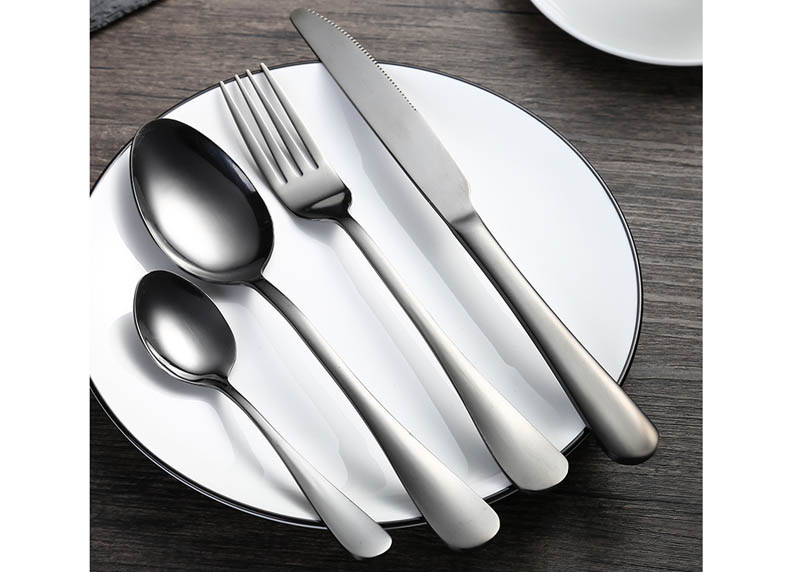 Gold Plated 410 Stainless Steel Tableware Set Steak Knife Fork And Spoon