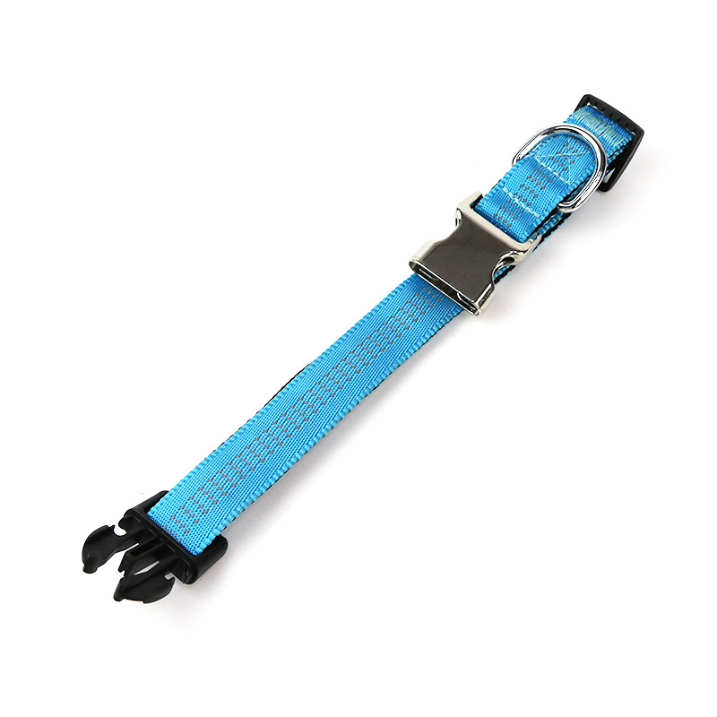 Dog Collar Soft Reflective Adjustable Nylon Custom Heavy Duty Webbing Padded Buckle Tactical