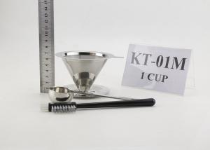 Quality Reusable 18/8 Stainless Steel Drip Coffee Maker Gift Set With Scoop And Brush wholesale