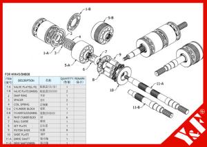 Quality Kawasaki Excavator NVK45 / DNB Hydraulic Pump Parts High Pressure and Long Life wholesale