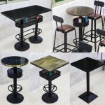 Vintage Pub Table Rectangle High Top Table Wood Restaurant 60x120x103cm