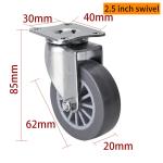 Industrial Swivel Casters 2.5 Inch 62mm Small Caster Wheels For Furniture
