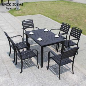 Quality Patio Garden Furniture Black Waterproof Outdoor Dining Table D80xL120xH73CM wholesale