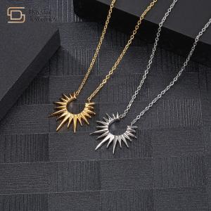 Quality Sunflower Pendant Necklace Titanium Steel Jewelry Women Collarbone Chain wholesale