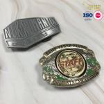 Engraved Belt Western Cowboy Buckles Sublimation 3D Gold Plated Metal
