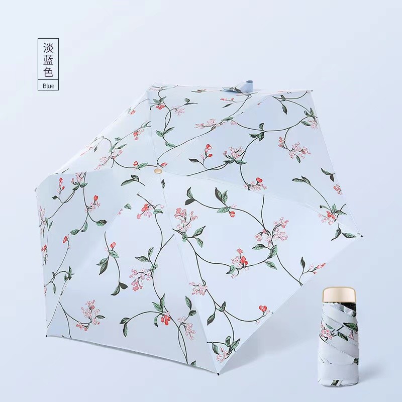 Super Mini 19 Inch 5 Fold Umbrella Ultralow Light Sunblock UV Pocket Mini Umbrella
