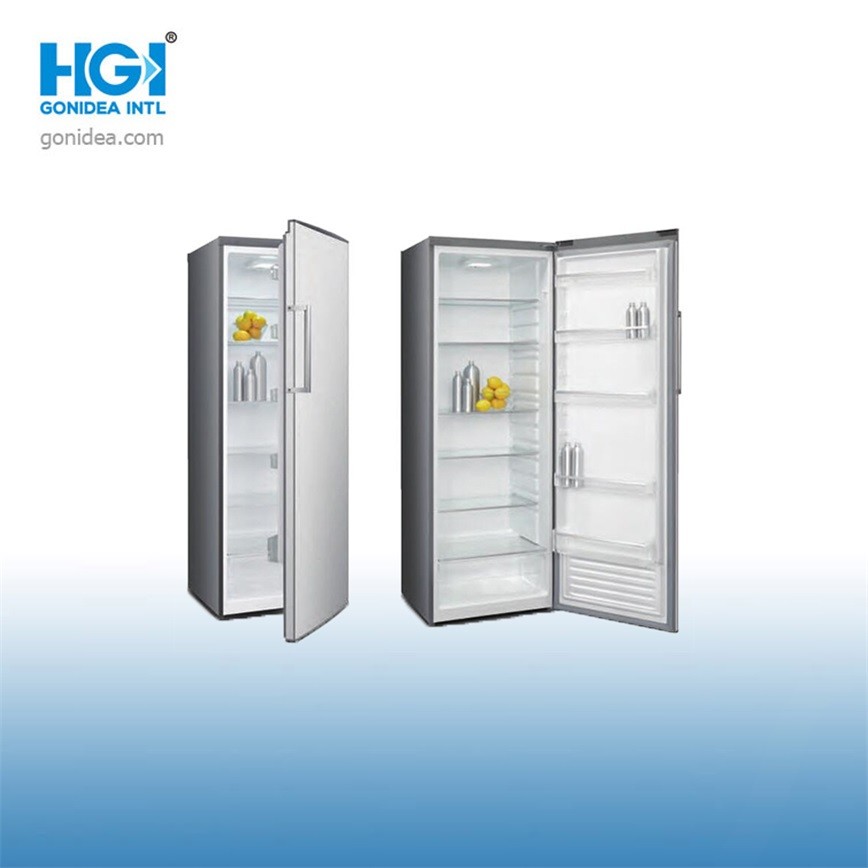 350 Liters LED Single Door Upright Freezer Defrost Larder With Drawer