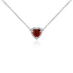 S925 Sterling Silver Elegant Sapphire CZ Jewelry Women Crystal Chain Necklace