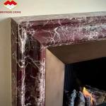 Indoor Stone Mantle for Modern Violet Marble Fireplace Surround in Luxury Living