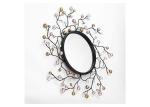 Beautiful Floral Sunshine Shape Gold Silver Black Metal Mirror Wall Art