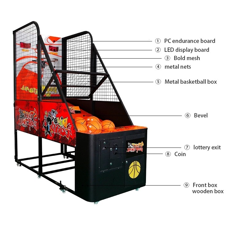 Indoor Commercial Street Basketball Shooting Game Machine Coin Operated