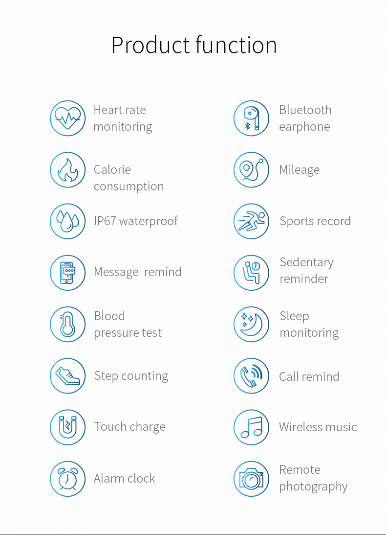 Smart 2 In 1 BT ECG Smart Watch IP67 Heart Rate Monitor Wristband