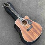 Factory Cutaway 41 Inch KOA Wood Acoustic Electric Guitar Ebony Fingerboard