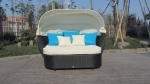 Roofed Outdoor Rattan Daybed , Wicker Conservatory Furniture