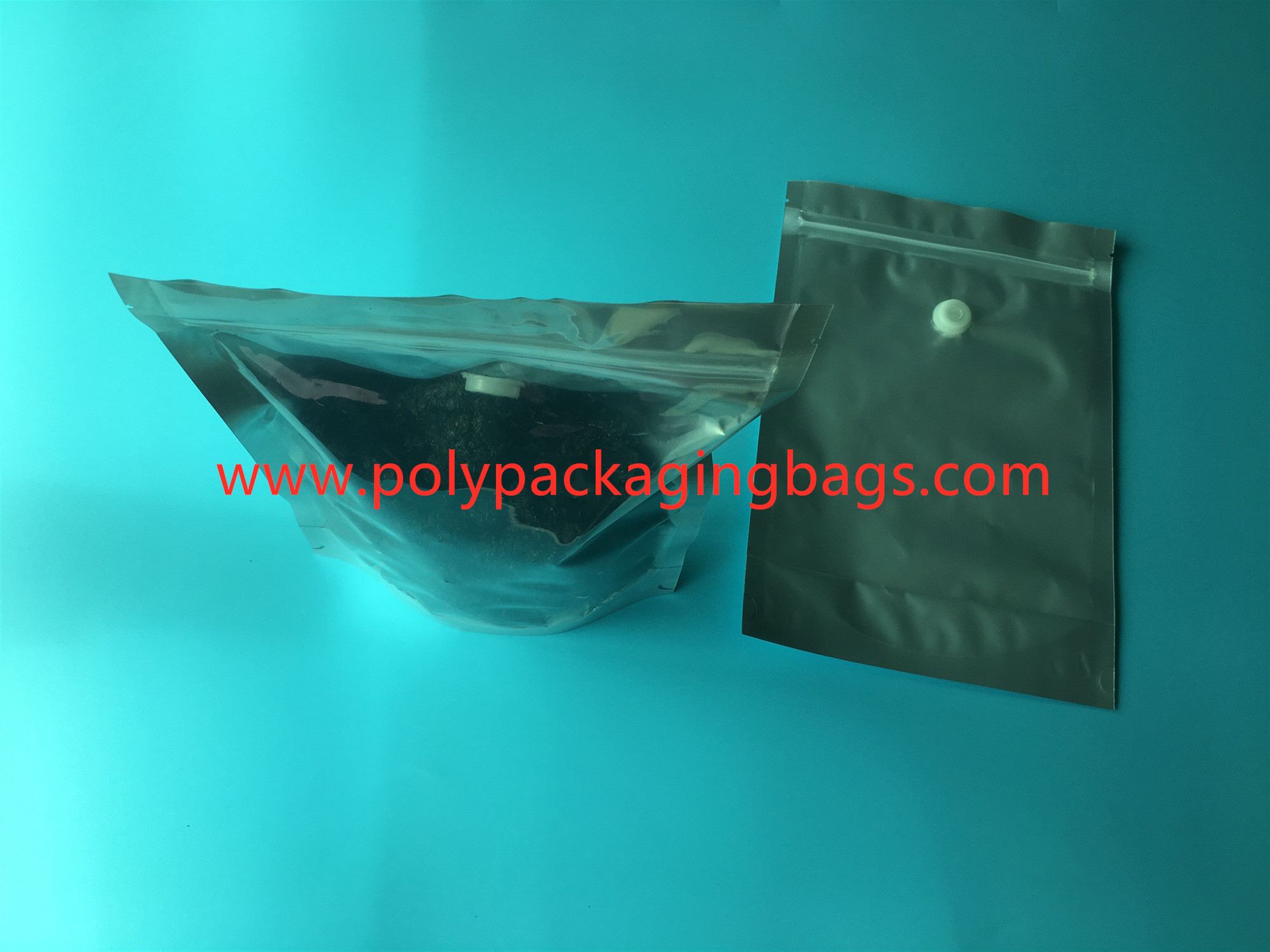 Food grade aluminum foil coffee dried fruit tea medicinal packaging bag with gas valve