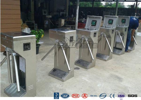Stainless Steel Bi - Directional Turnstile Security Gates With Fingerprint