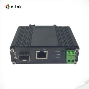 Quality DIN Rail PoE Media Converter 100 / 1000 BASE-TX SFP Ethernet Converter wholesale