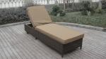 Multifunction Rattan Sun Lounger , Resin Wicker Lounge Chair