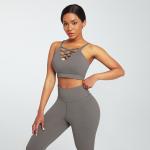 Scunch Butt Lift Crisscross Back Yoga Activewear Sets Breathable Mesh