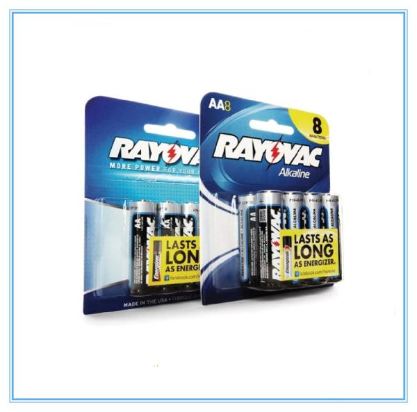 Cheap PVC Battey Blister Card Packaging Paper Card With 6 In A Row for sale