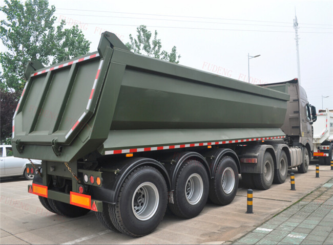 40 Tons Payload U Shape Dump Semi Trailer Box Mechanical Suspension