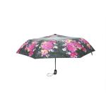 Beautiful Flower Printing Self Opening And Closing Umbrellas Black Firberglass